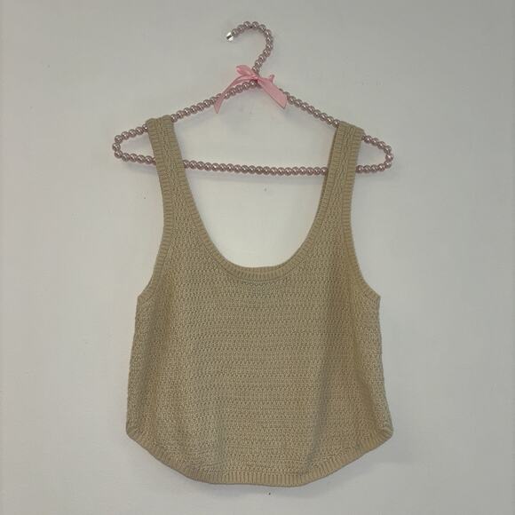 Knit Women’s Sz Xs Cottage Core Boho Beachy Peasant Organic Beige Lagenlook Fest - Picture 1 of 6